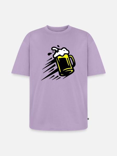 Bier Bierkrug Symbol - Unisex Premium Oversized Bio T-Shirt - Lavendel
