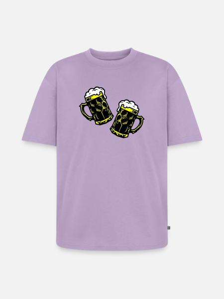 Bierkrug Bier Symbol - Unisex Premium Oversized Bio T-Shirt - Lavendel