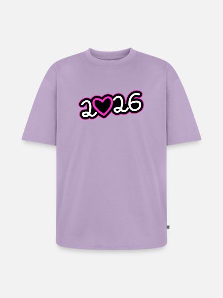 Cœur 2026 - T-shirt Premium bio oversize Unisexe - lavande