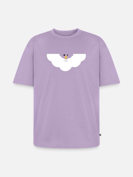 Kuschelige Wolken-Gesicht - Unisex Premium Oversized Bio T-Shirt - Lavendel