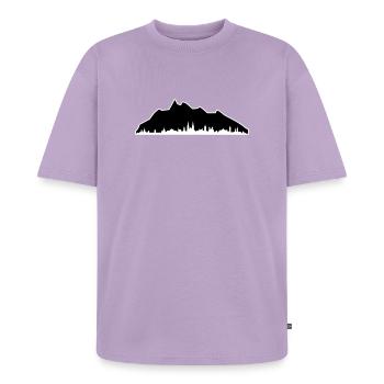 Pilatus Luzern Kontur - Unisex Premium Oversized Bio T-Shirt - Lavendel - Vorne - AI Model Male 185 light (185cm)