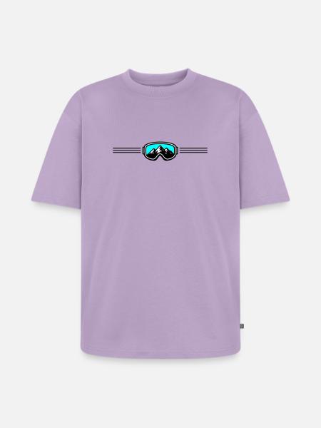 Skibrille Ski Berge - Unisex Premium Oversized Bio T-Shirt - Lavendel