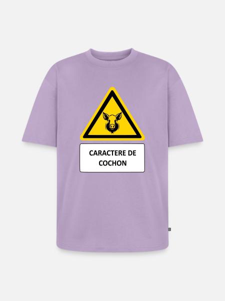 Pig character - Unisex Premium Oversized Organic T-Shirt - lavender