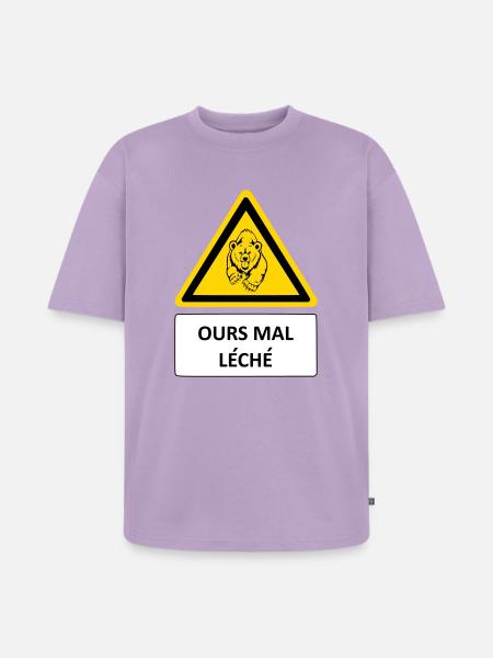 Ours mal léché - T-shirt Premium bio oversize Unisexe - lavande