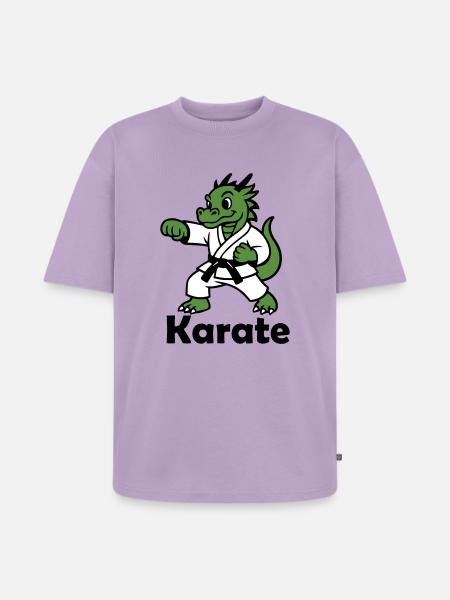 Karate Drache - Unisex Premium Oversized Bio T-Shirt - Lavendel