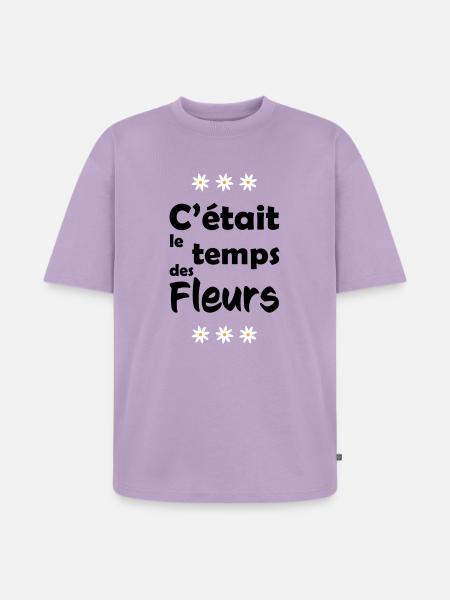 It was flower time - Unisex Premium Oversized Organic T-Shirt - lavender
