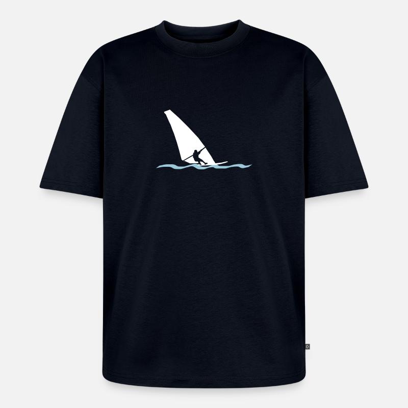 geradeausfahrer_2_Farben - Unisex Premium Oversized Bio T-Shirt - Navy