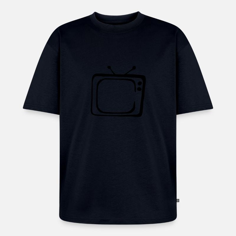 Fernseher - Unisex Premium Oversized Bio T-Shirt - Navy