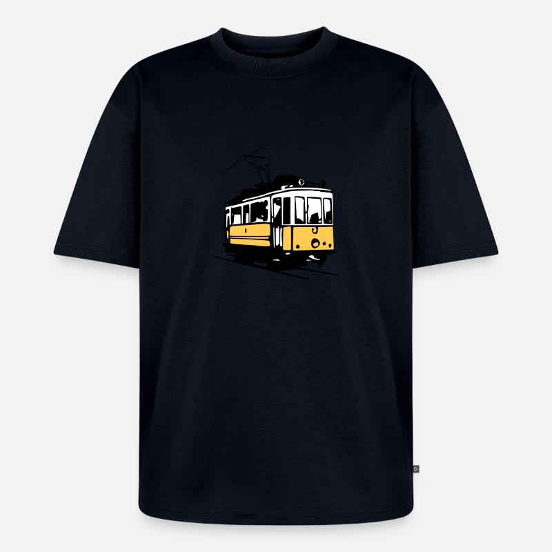 Strassenbahn / Tram - Unisex Premium Oversized Bio T-Shirt - Navy