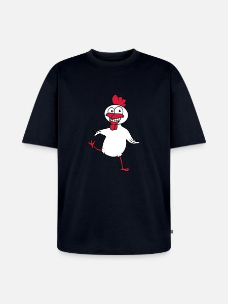 Funny Chicken - Unisex Premium Oversized Organic T-Shirt - navy