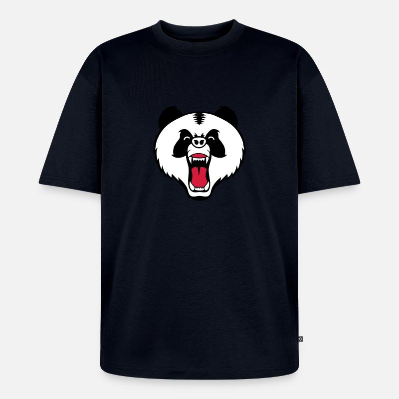 wütend Pandabären - Unisex Premium Oversized Bio T-Shirt - Navy