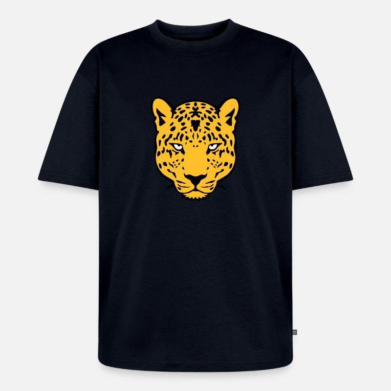Leoparden wildes Tier 30 - Unisex Premium Oversized Bio T-Shirt - Navy