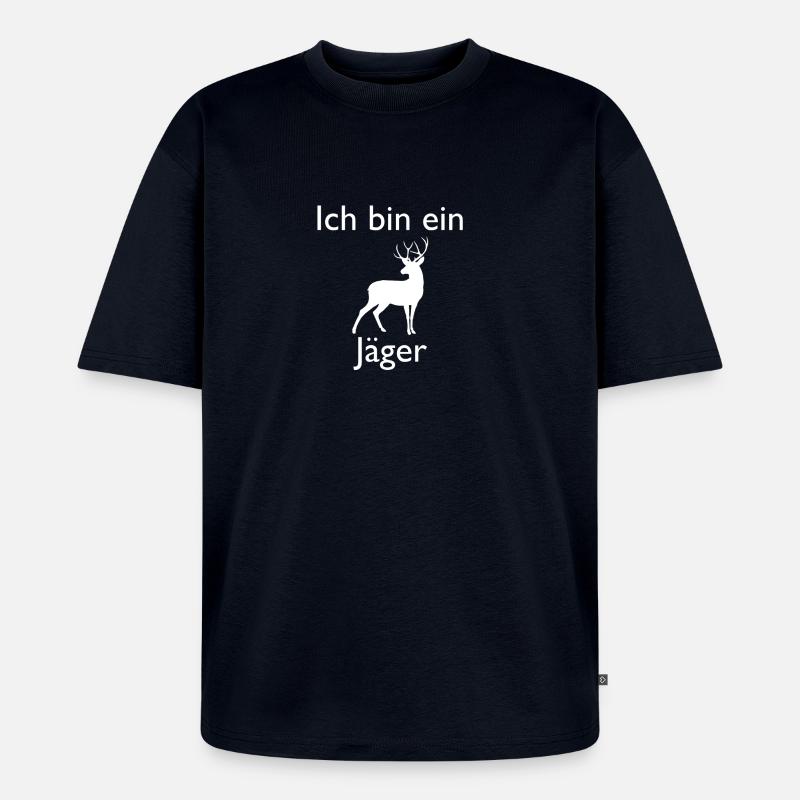 ich bin ein jäger - Unisex Premium Oversized Bio T-Shirt - Navy