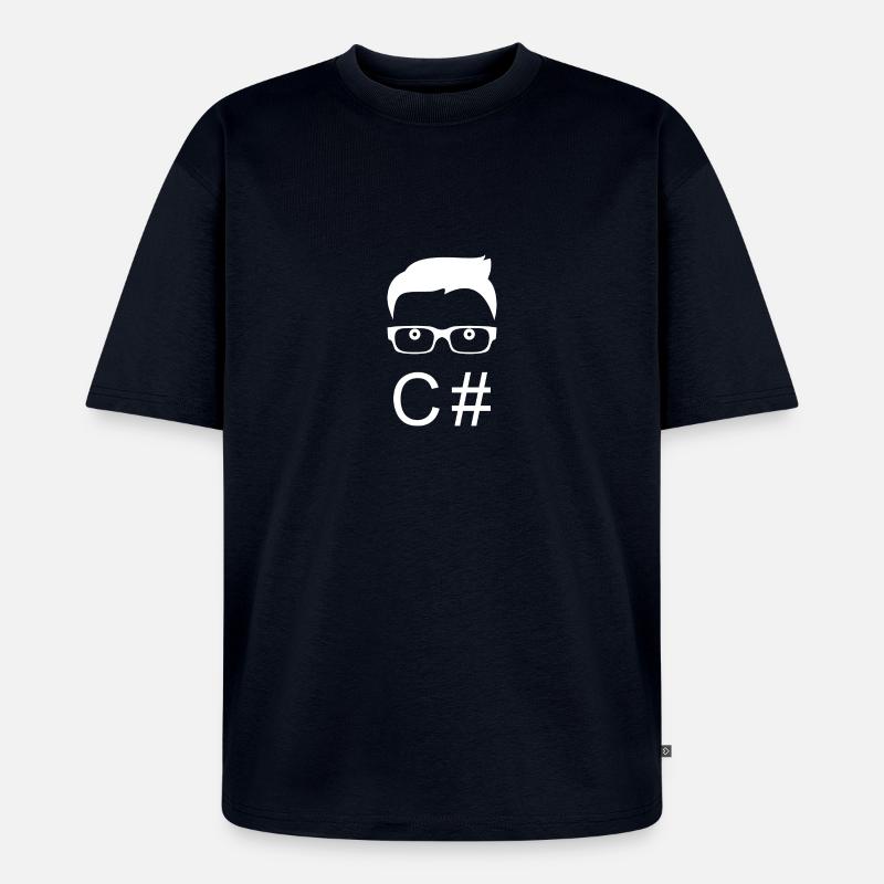 See Sharp C# C-Sharp - Unisex Premium Oversized Organic T-Shirt - navy