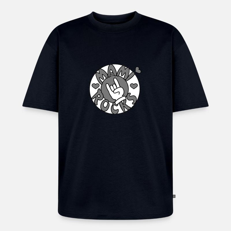 mami rocks (Kreis, 3c) - Unisex Premium Oversized Bio T-Shirt - Navy