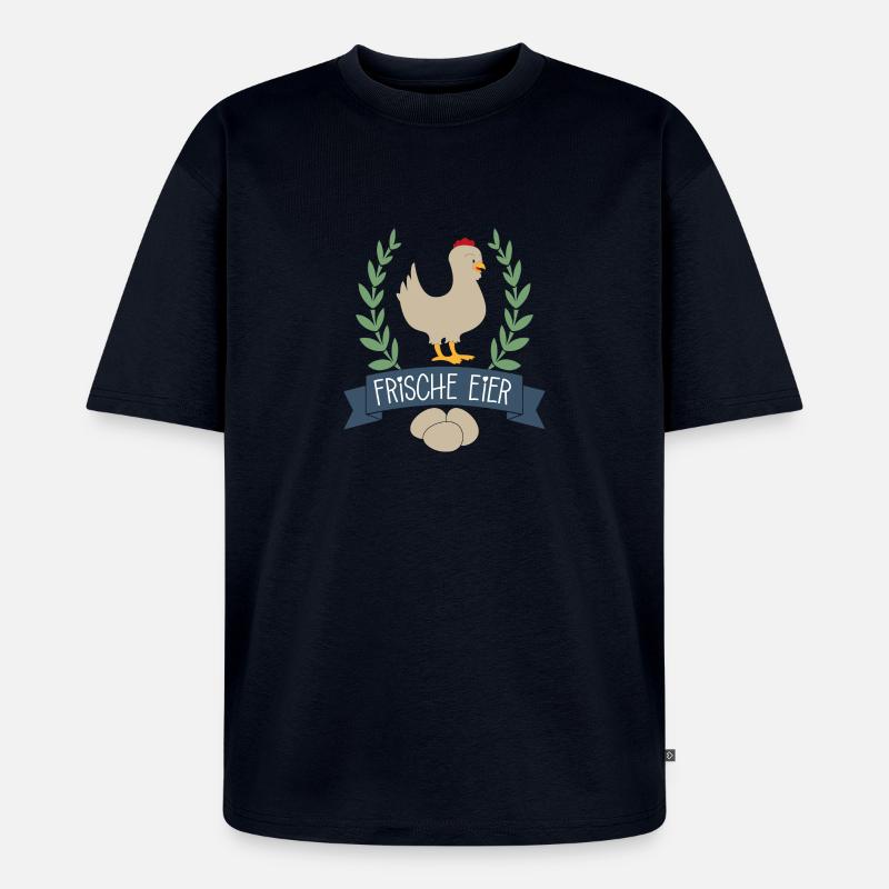 Frische Eier - Unisex Premium Oversized Bio T-Shirt - Navy