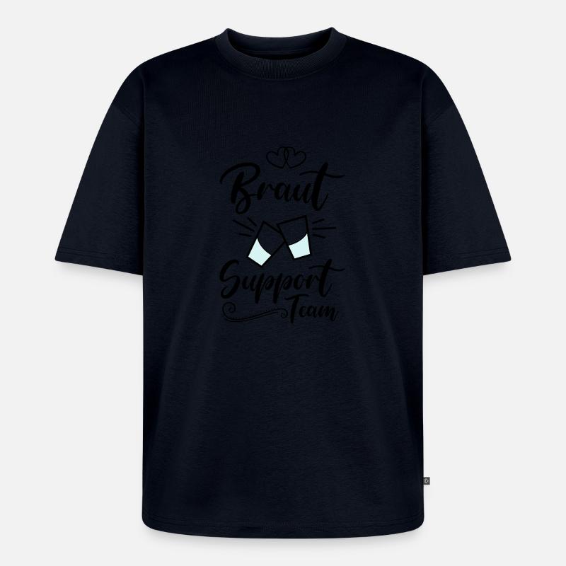 braut support team kurze - Unisex Premium Oversized Bio T-Shirt - Navy