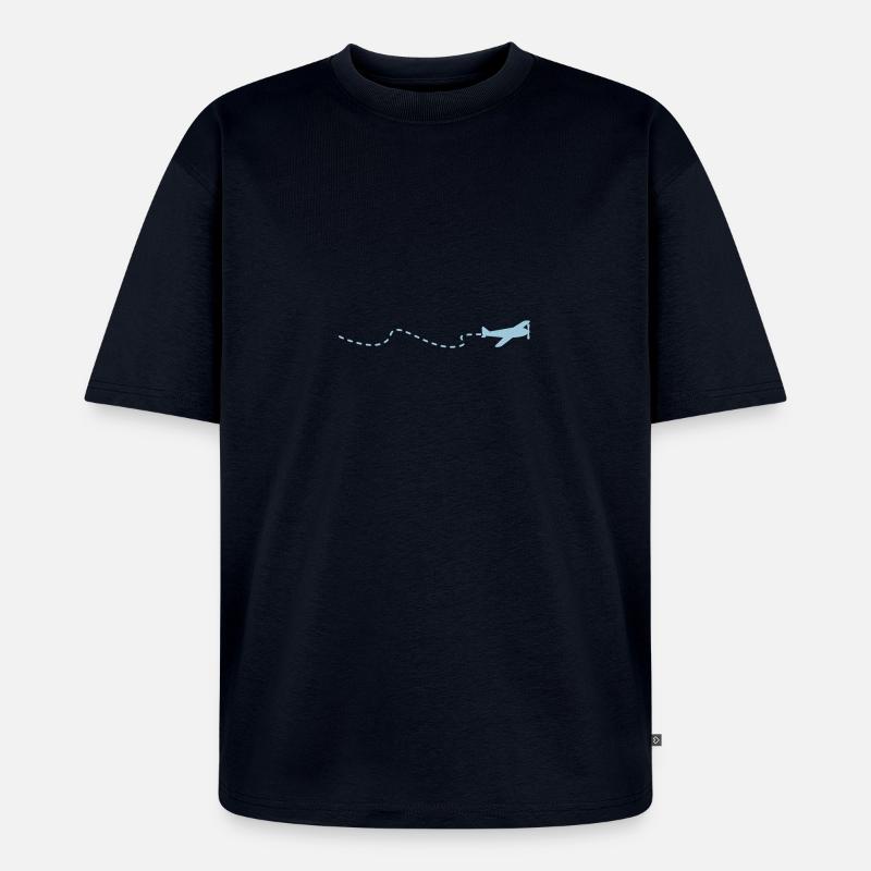 Flugzeug / flying plain (1c) - Unisex Premium Oversized Bio T-Shirt - Navy