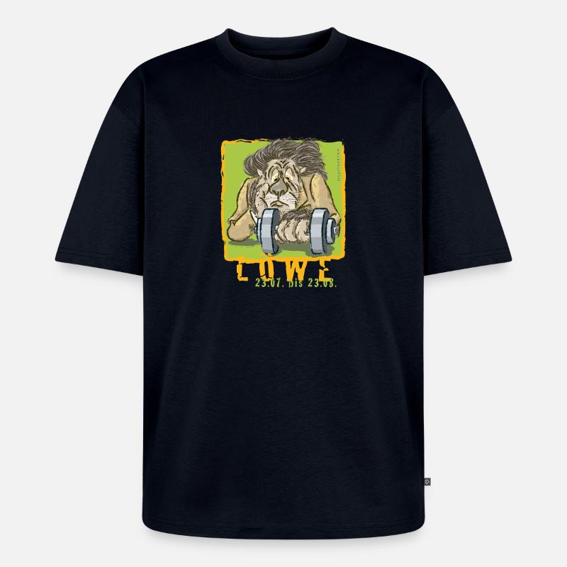 Sternzeichen - Löwe - Unisex Premium Oversized Bio T-Shirt - Navy