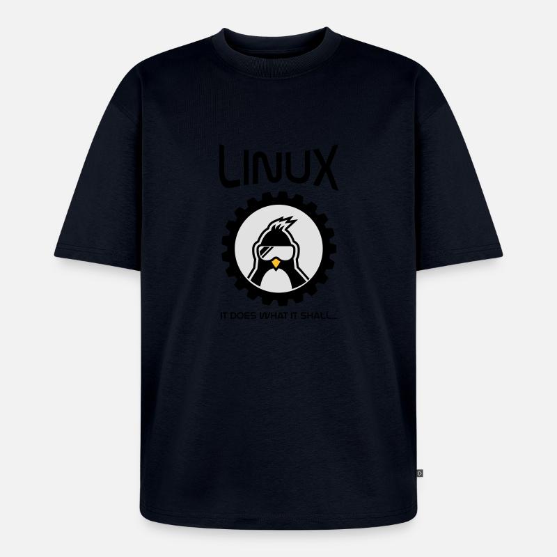 linux does what it shall - Unisex Premium Oversized Organic T-Shirt - navy