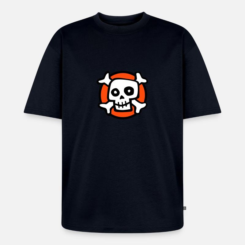 comic_skull_072011_c_3c - Unisex Premium Oversized Organic T-Shirt - navy
