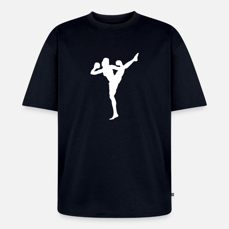 Kickbox Silhouette - Unisex Premium Oversized Bio T-Shirt - Navy