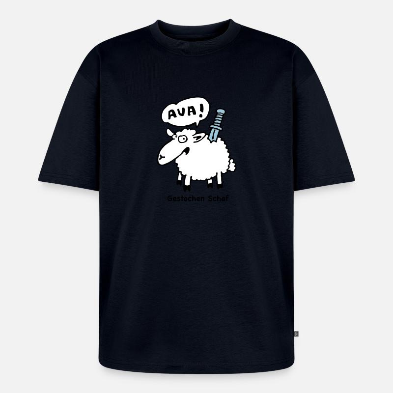 gestochen_schaf - Unisex Premium Oversized Bio T-Shirt - Navy