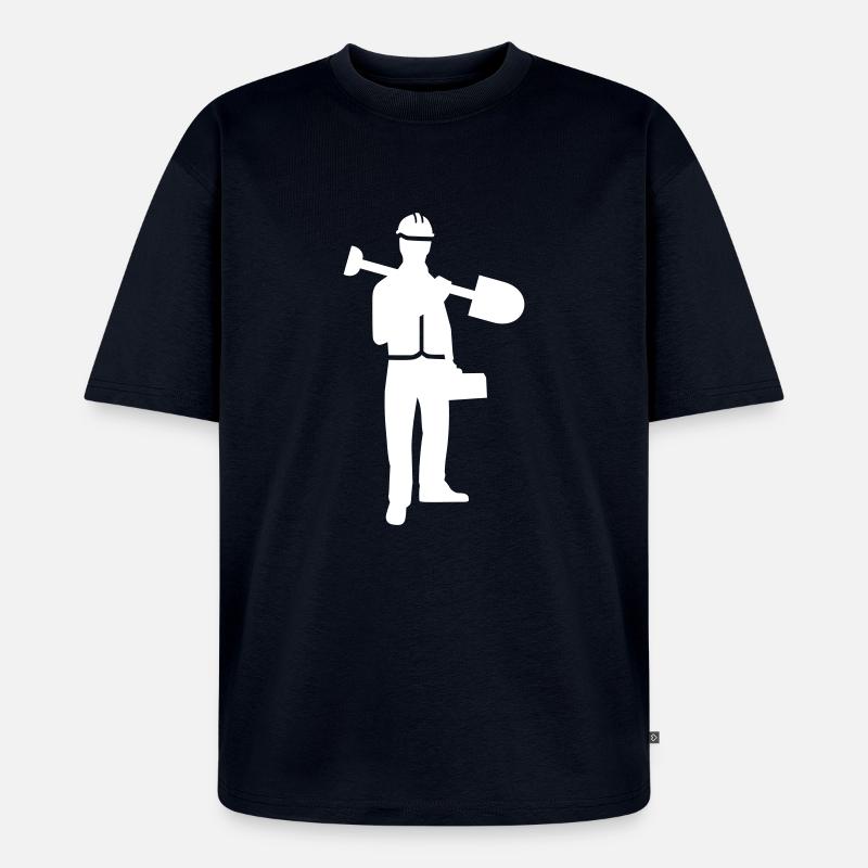 Construction worker - Unisex Premium Oversized Organic T-Shirt - navy