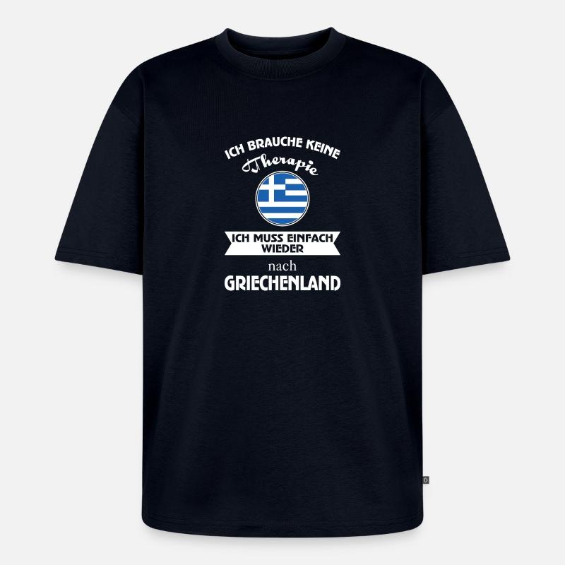 KeineTherapieGriechenland - Unisex Premium Oversized Bio T-Shirt - Navy