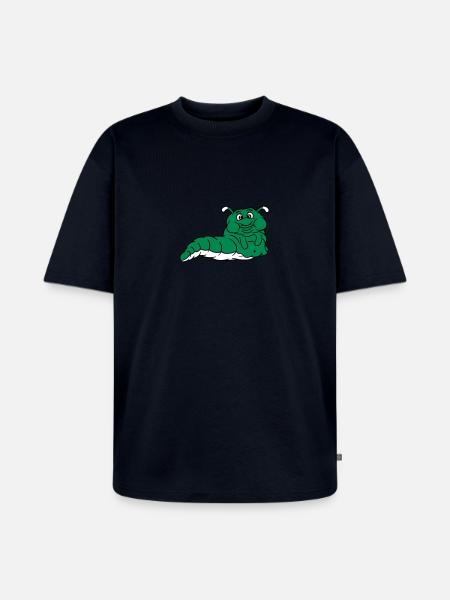 fed fedt overvægt sult spise spiser fuld orm snegl - Unisex Premium oversized økologisk T-shirt - navy