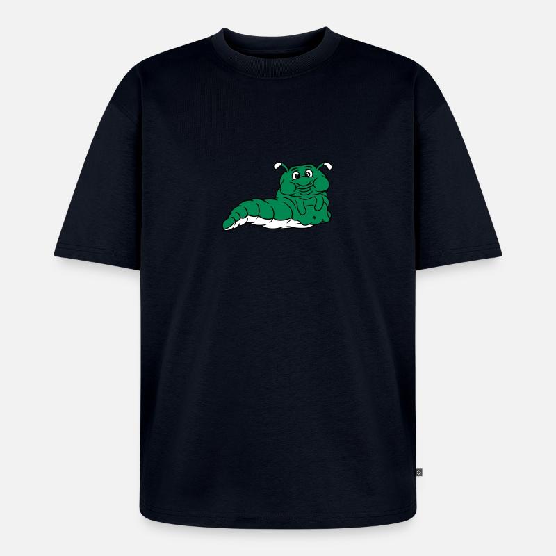 fed fedt overvægt sult spise spiser fuld orm snegl - Unisex Premium oversized økologisk T-shirt - navy