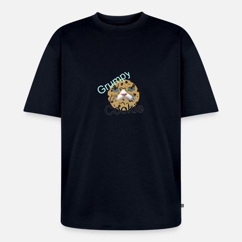 Grumpy Cookie - Unisex Premium Oversized Bio T-Shirt - Navy