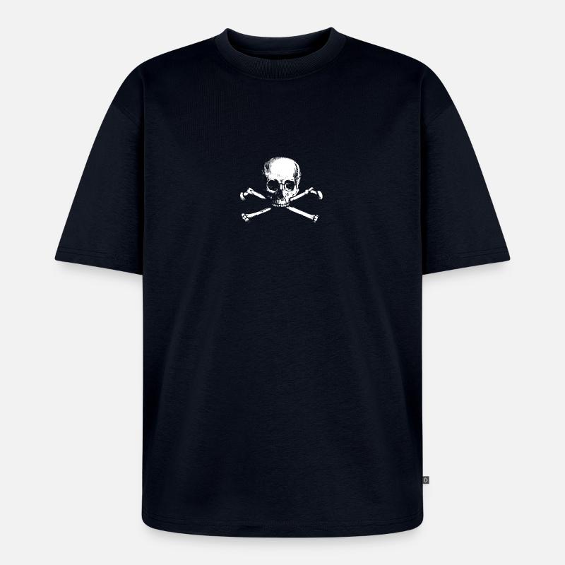 Schädel und Knochen Gesellschaft - Unisex Premium Oversized Bio T-Shirt - Navy
