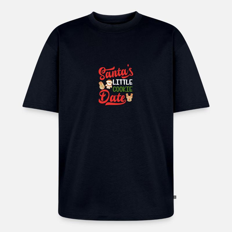 Sankt kleines Plätzchen-Datum - Unisex Premium Oversized Bio T-Shirt - Navy