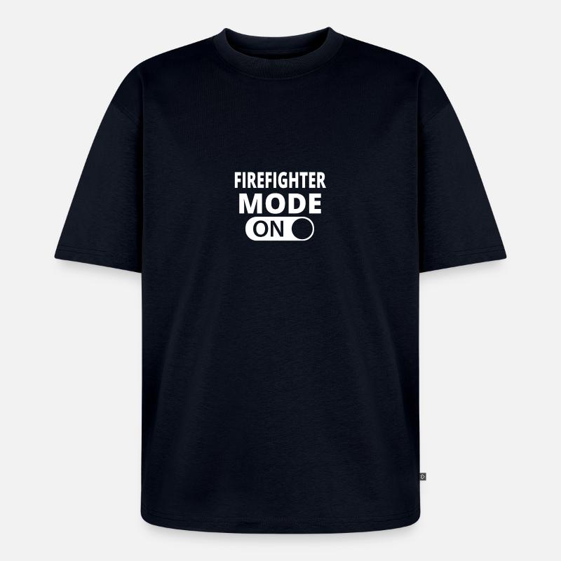 MODE ON FIREFIGHTER - Unisex Premium Oversized Bio T-Shirt - Navy