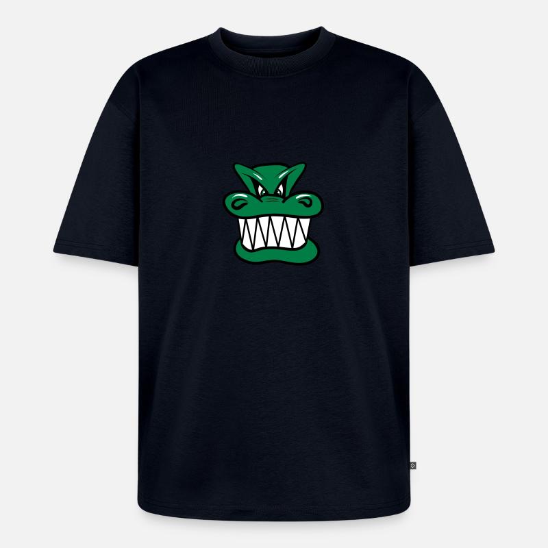 Drache böse witzig Cool Comic - Unisex Premium Oversized Bio T-Shirt - Navy