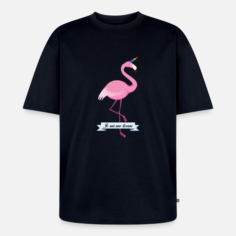 Ich bin ein Einhorn - Unisex Premium Oversized Bio T-Shirt - Navy