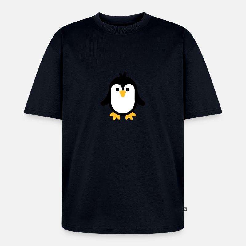 Pingvin - Premium økologisk oversized unisex T-skjorte - marineblå
