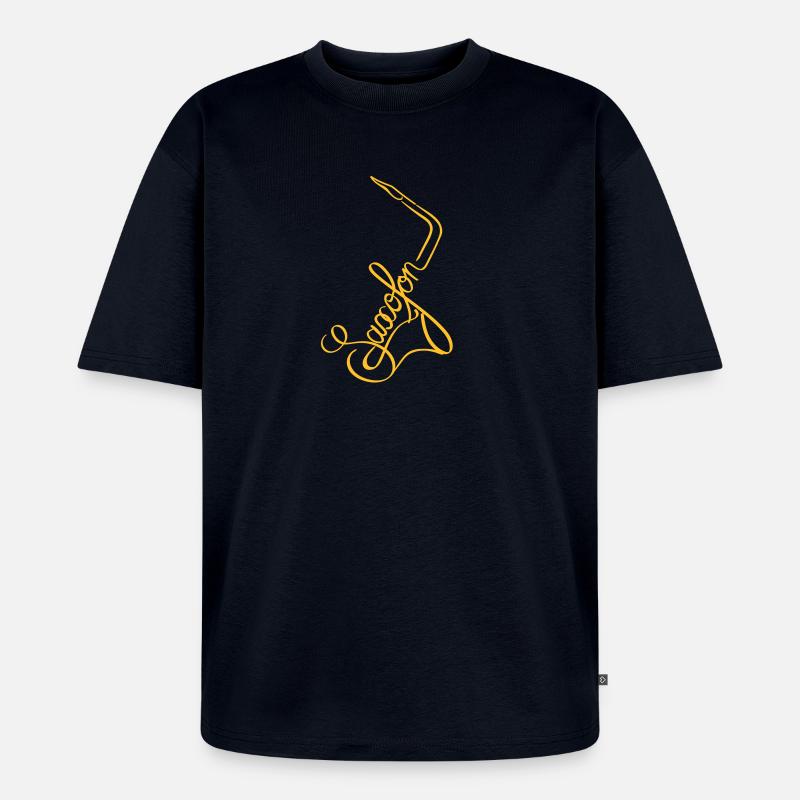 Saxophon - Unisex Premium Oversized Bio T-Shirt - Navy