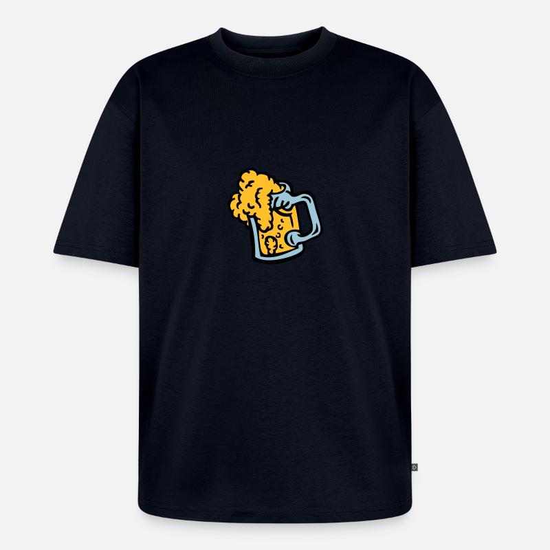Alkohol, Bier, Bierglas Blende 409 - Unisex Premium Oversized Bio T-Shirt - Navy