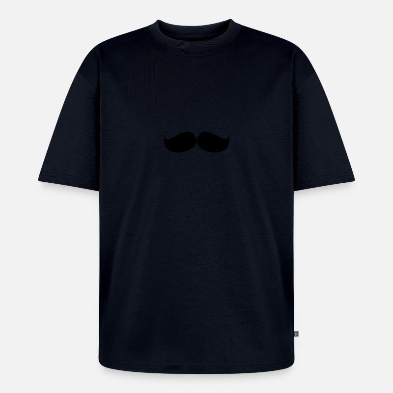 Schnurrbart / Mustache - Unisex Premium Oversized Bio T-Shirt - Navy