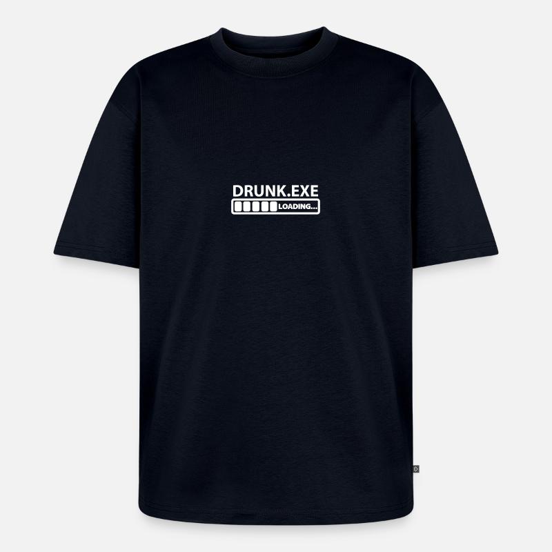 drunk exe loading - Unisex Premium Oversized Bio T-Shirt - Navy