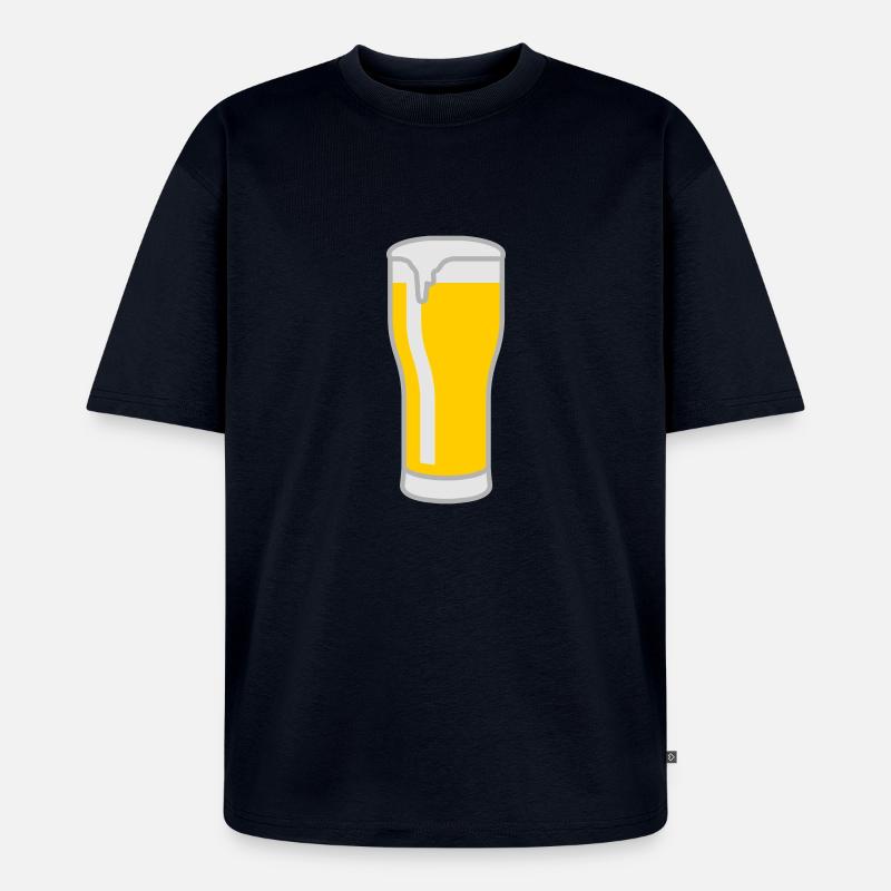 bier_glas_3c - Unisex Premium Oversized Bio T-Shirt - Navy
