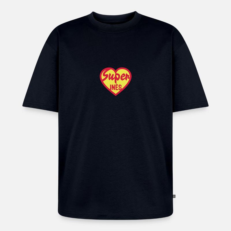 Herz Herz Super ines - Unisex Premium Oversized Bio T-Shirt - Navy