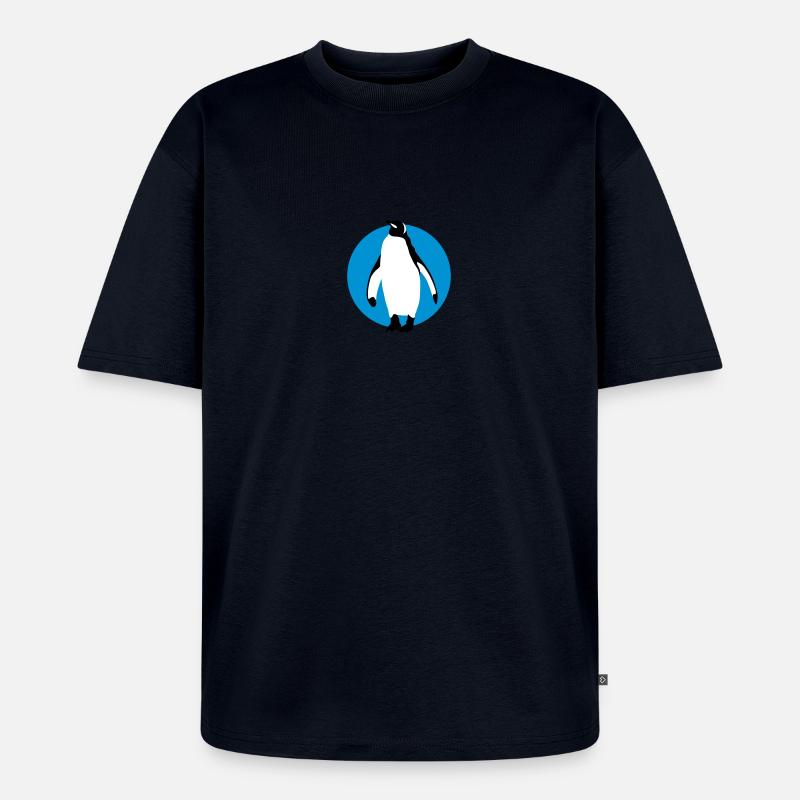 pinguin_032013_b_3c - Unisex Premium Oversized Bio T-Shirt - Navy