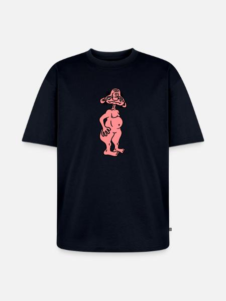 oude opa naakte man lelijk walgelijk monster horro - Uniseks Premium oversized Bio T-shirt - navy