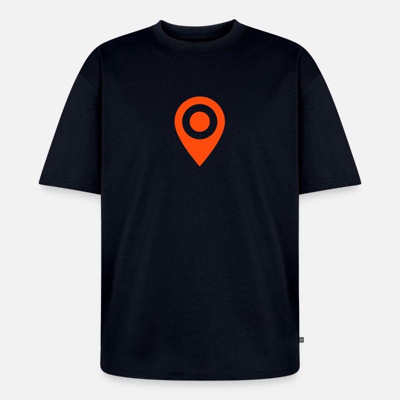 Map pointer - Unisex Premium Oversized Bio T-Shirt - Navy