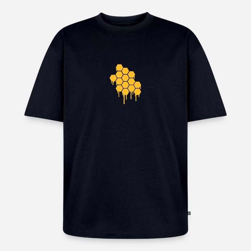 Honeycombs Pattern - Unisex Premium Oversized Bio T-Shirt - Navy