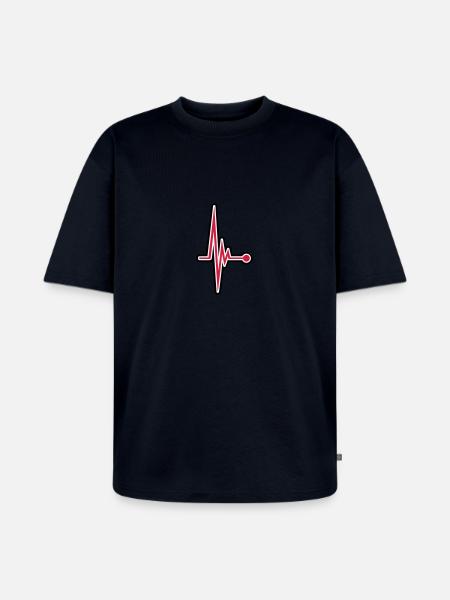 Heartbeat - Unisex Premium Oversized Organic T-Shirt - navy