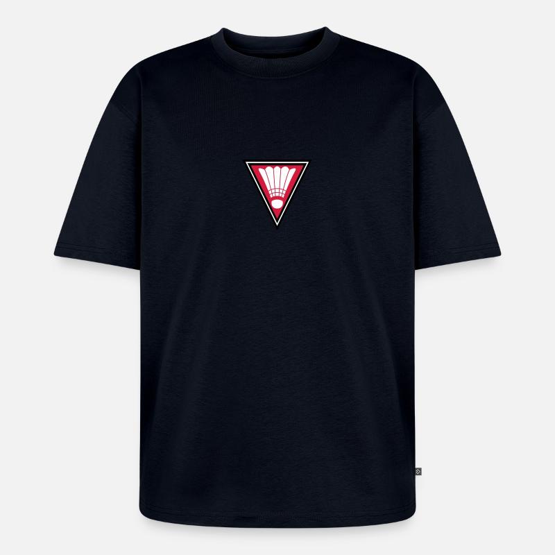 Triangle Badminton Logo - Unisex Premium Oversized Bio T-Shirt - Navy